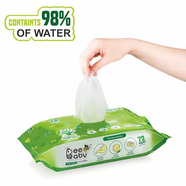 Beebaby Fresh Aloe Vera Baby Wet Wipes With Plastic Lid - 1 Pack Of 80 Pieces
