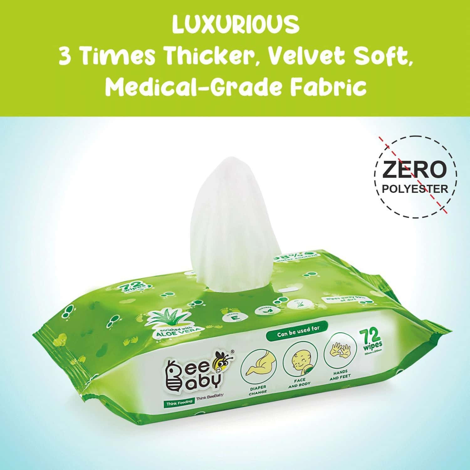 Buy BEEBABY FRESH ALOE VERA BABY WET WIPES WITH PLASTIC LID 1 PACK OF
