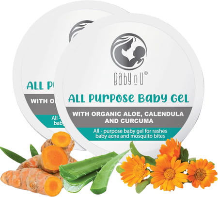 Babynu Allpurpose Natural Babygel With Organicaloe Calendula & Curcuma Ph5.5 Balanced 50g Pack Of 2