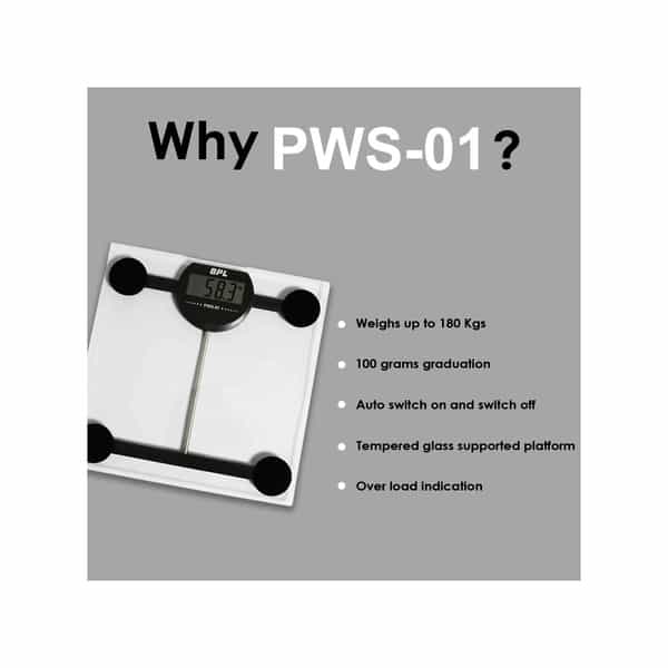 Bpl Personal Weighing Scale: Pws-01 Transparent - 1Pc
