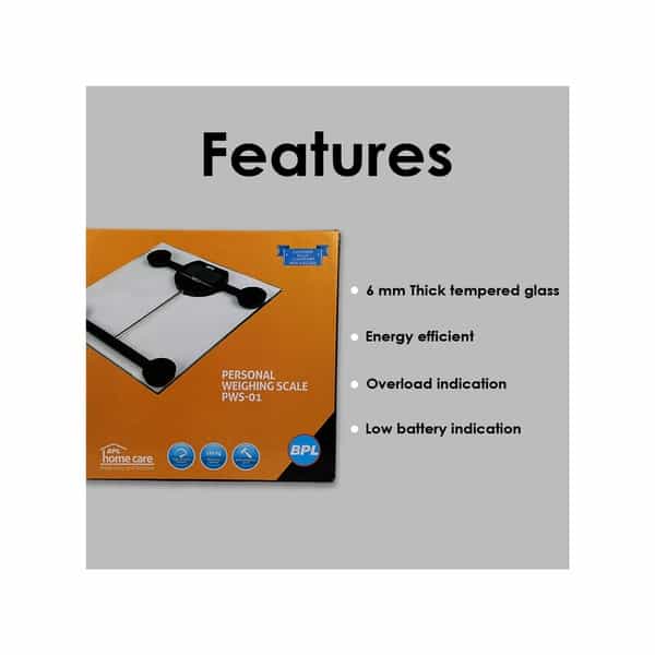 Bpl Personal Weighing Scale: Pws-01 Transparent - 1Pc