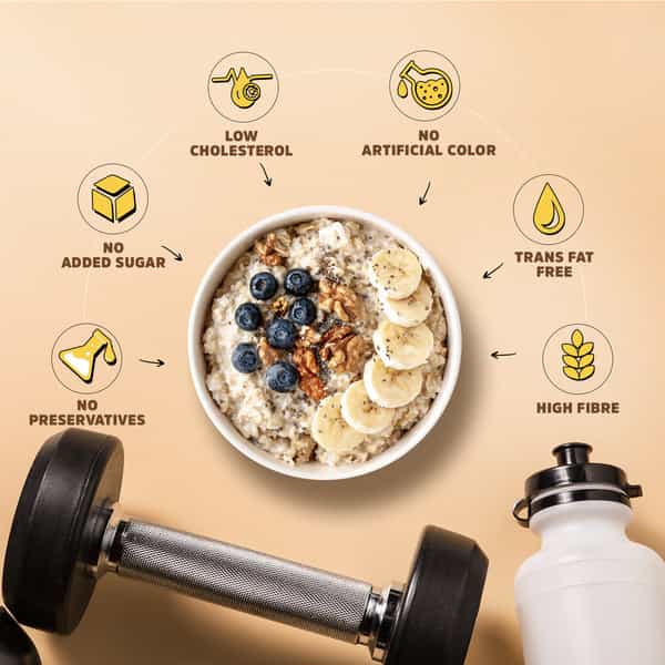 Muscleblaze Fit High Protein Oats 1 Kg | Unflavoured | Breakfast Cereals For Weight Management