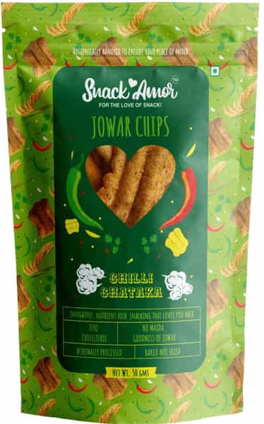 Snackamor Jowar Chips - Chilli Chataka 50G Pouch