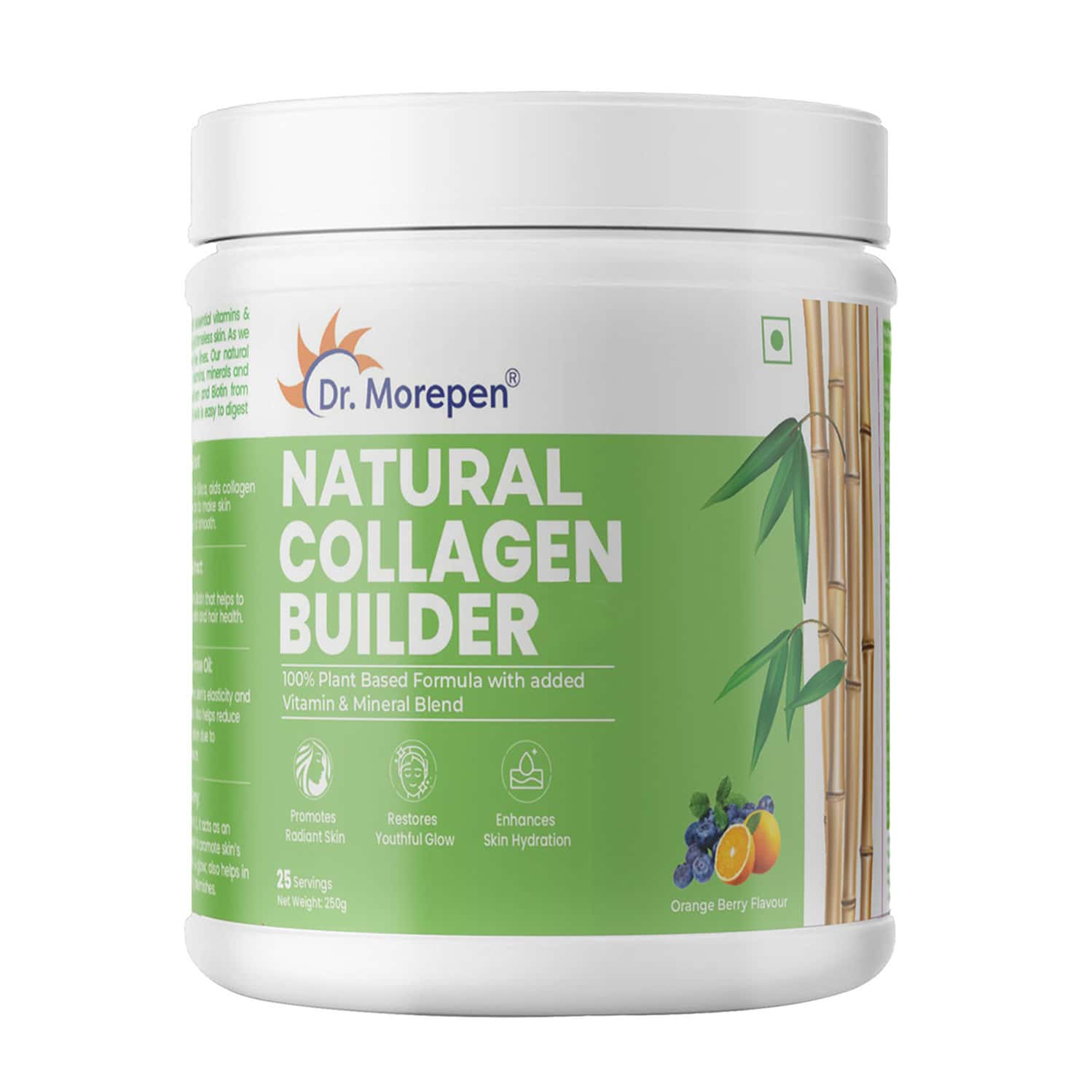 Dr. Morepen Natural Collagen Builder | Orange Berry Flavour - 250 G