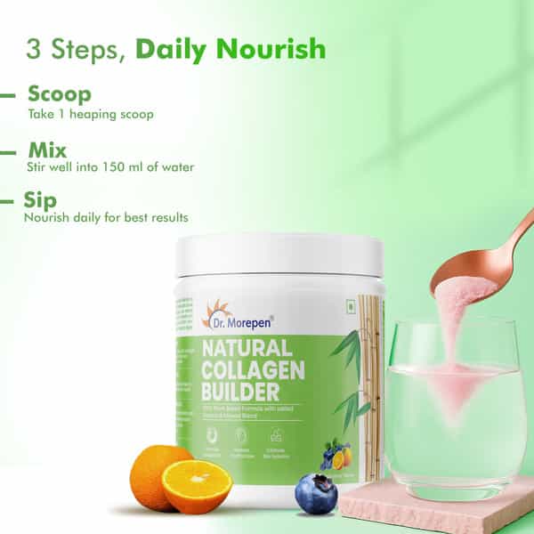 Dr. Morepen Natural Collagen Builder | Orange Berry Flavour - 250 G