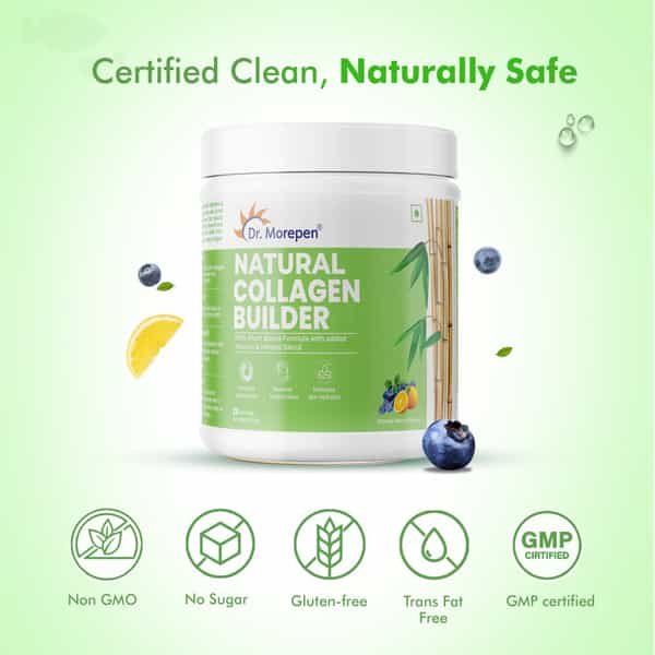 Dr. Morepen Natural Collagen Builder | Orange Berry Flavour - 250 G
