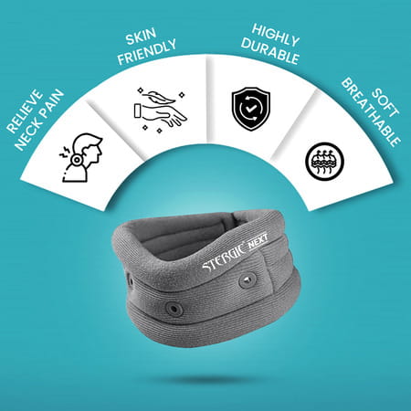 Stergic Cervical Collar | Soft Foam Neck Support Brace Strain & Cervical Spondylosis Xl Size 1 No'S