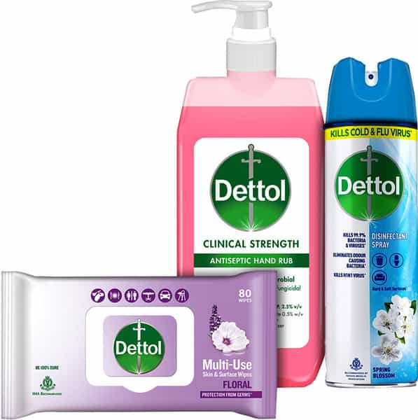 Dettol Disinfection Kit (Clinical Strength Sanitizer Disinfectant Wipes & Disinfection Spray)