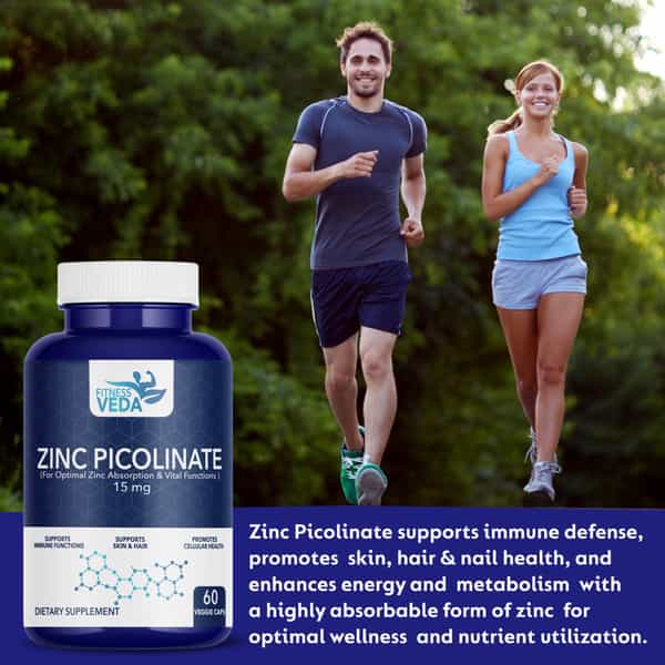 Zinc Picolinate 15Mg - High Absorption Zinc Supplement For Immune Support | Skin Health