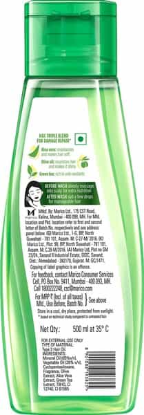 Hair & Care Damage Repair Non-Sticky Hair Oil With Aloe Vera Olive Oil & Green Tea - 500 Ml