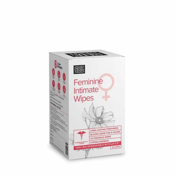 She Need Feminine Intimate Box Of 25 Wipes
