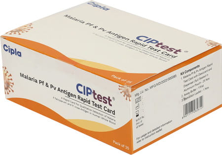Ciptest Malaria Pf & Pv Antigen Rapid Test Card Pack Of 25 Kit