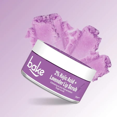 Bake 2% Kojic Acid Lavender Lip Scrub For Dark Lips | Exfoliates & Hydrates | 25G
