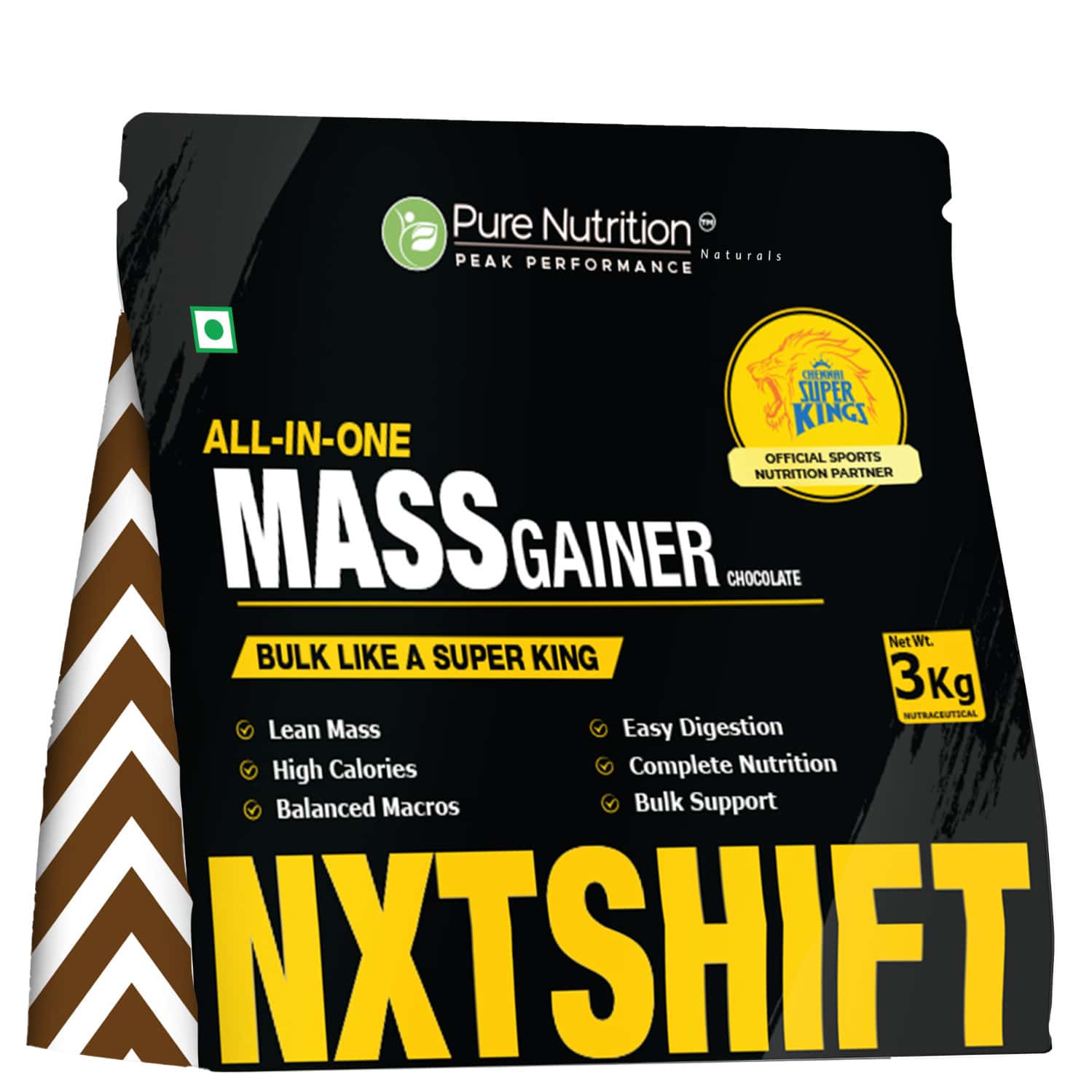 Pure Nutrition Nxtshift Mass Gainer |Chocolate | High Calorie Lean Muscle Support 3 Kg