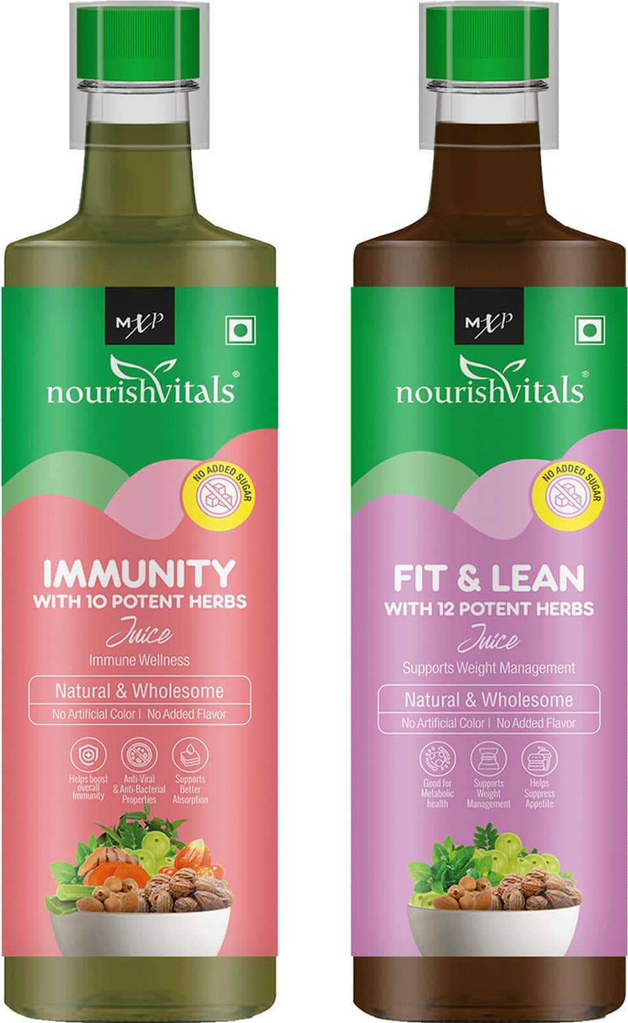 Buy NOURISHVITALS IMMUNITY JUICE + FIT & LEAN JUICE A NATURAL