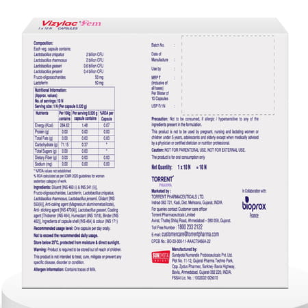Vizylac Fem For Women Strip Of 10 Capsules