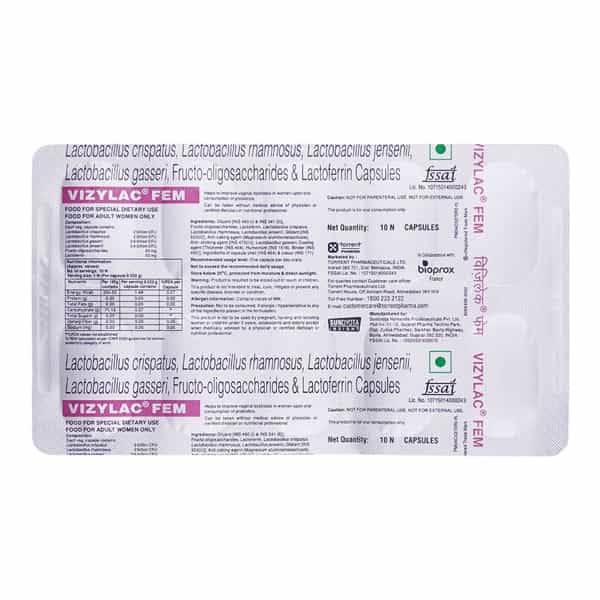 Vizylac Fem For Women Strip Of 10 Capsules