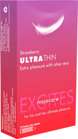 Mojocare Excites - Strawberry Ultra Thin Condoms