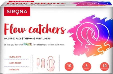 Sirona Periods Flow Catchers Box With Sanitary Pads Tampons And Panty Liners - 1 Box