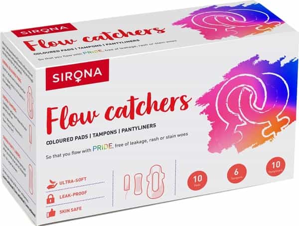 Sirona Periods Flow Catchers Box With Sanitary Pads Tampons And Panty Liners - 1 Box