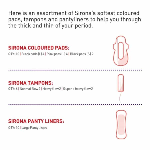 Sirona Periods Flow Catchers Box With Sanitary Pads Tampons And Panty Liners - 1 Box