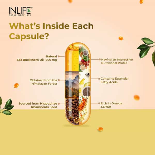 Inlife Sea Buckthorn Oil 500Mg Omega 3 6 7 9 Supplement - 30 Capsules