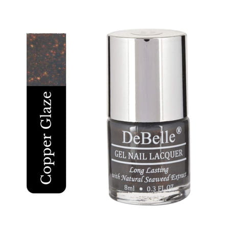 Debelle Gel Nail Polish Combo Pack Of 2 Silver Glitter Dark Grey 16 Ml (8 Ml Each).