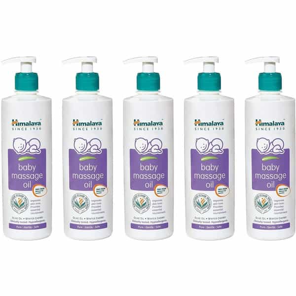 Himalaya Face Body Oil Baby Massage Oil For All Skin Types (500 Ml) X Pack Of 5 (2500 Ml)