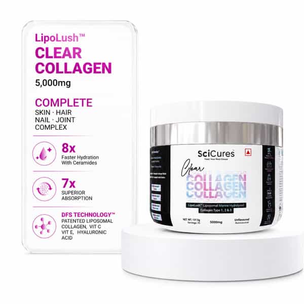 Clear Collagen 5G Liposomal Marine Collagen + Ceramides For Skin Hair Joints 138G Unflavoured