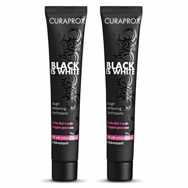 Curaprox Black Is White Charcoal Whitening Toothpaste 90Ml Tube X Pack Of 2