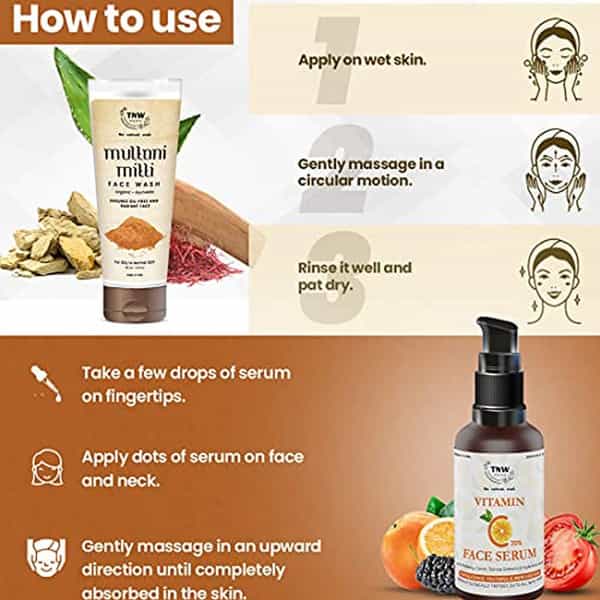 Tnw The Natural Wash Ayurvedic Multani Mitti Face Wash And Vitamin C Face Serum |