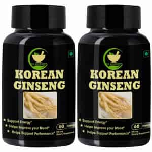 Fij Ayurveda Korean Ginseng Root Extract | Strength, Stamina & Energy - 500mg 60 Capsules, Pack Of 2