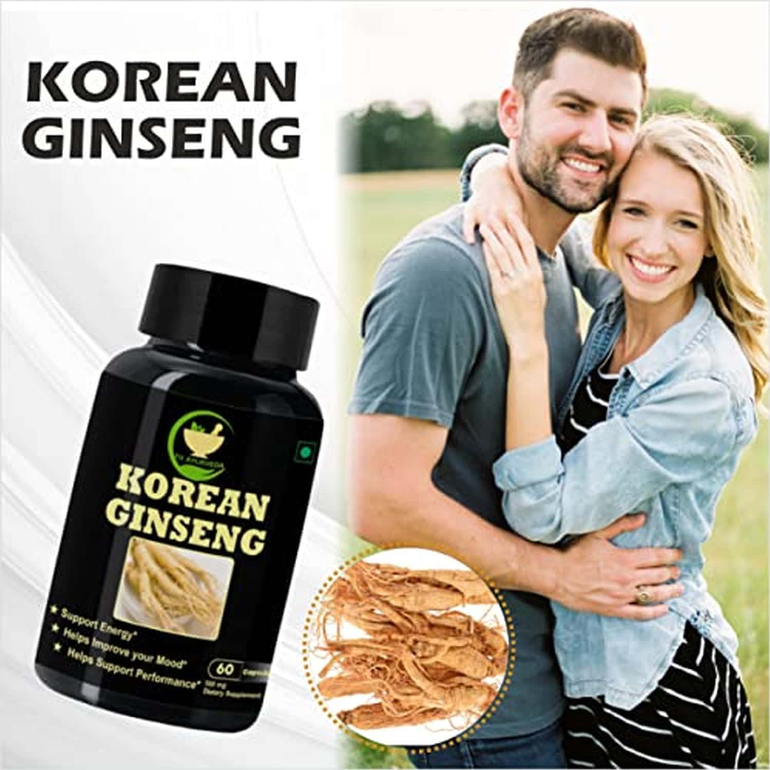 Buy FIJ AYURVEDA KOREAN GINSENG ROOT EXTRACT STRENGTH, STAMINA