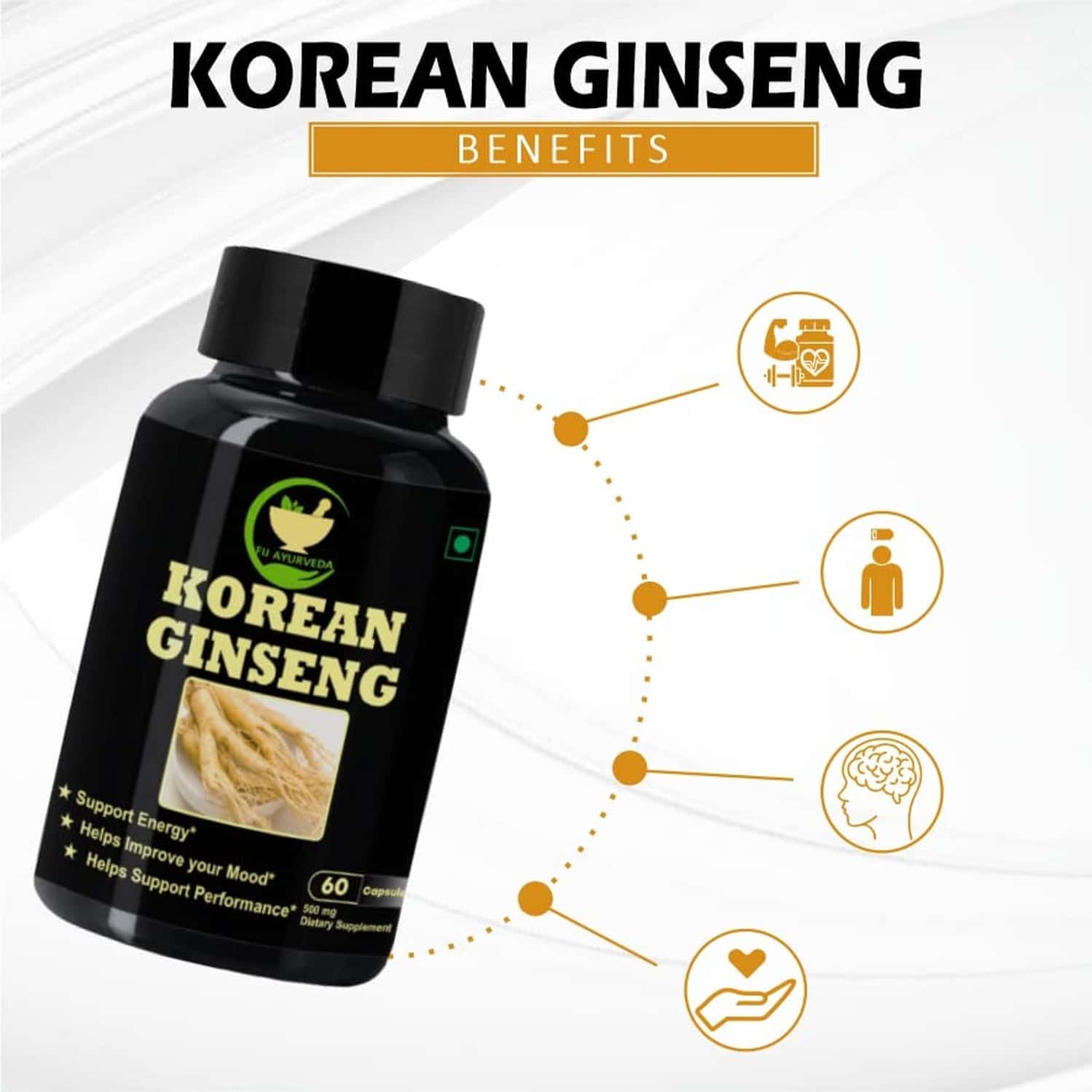 Buy FIJ AYURVEDA KOREAN GINSENG ROOT EXTRACT STRENGTH, STAMINA