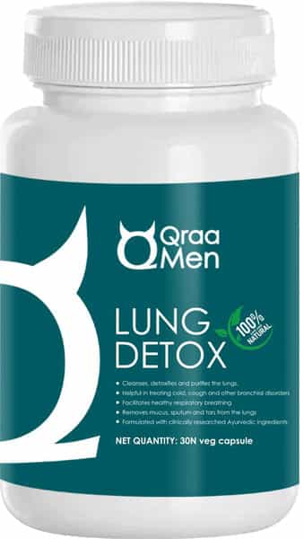 Qraa Men Vantika Lung Detox Capsules|Cleanses, Detoxifies & Restores Lungs|100% Ayurvedic|30 Capsule