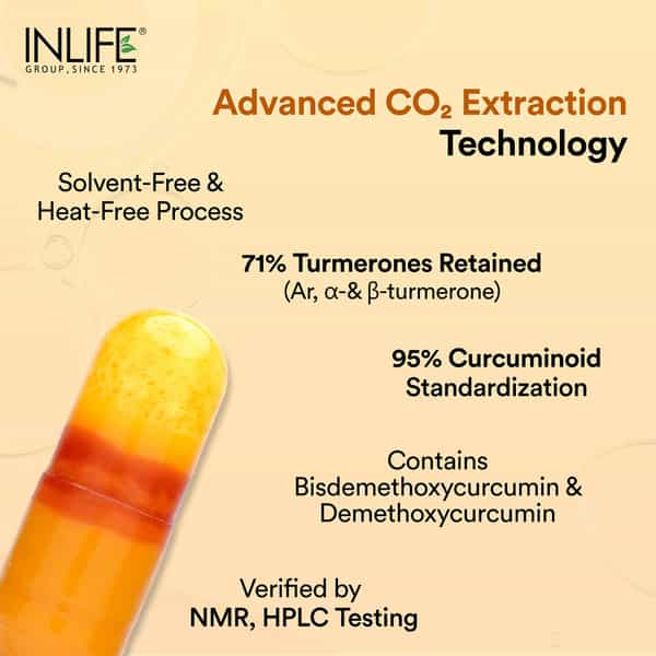 Inlife Curcumin Capsules With Turmeric Oil | 60 Liquid Filled Vegetarian Capsules