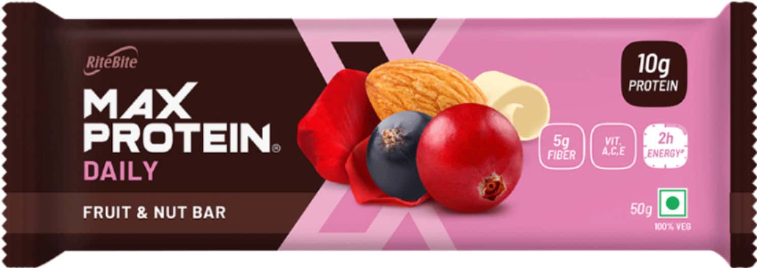 Buy RITEBITE MAX PROTEIN DAILY FRUIT & NUT 300G BAR PACK OF 6 (50G X