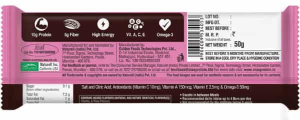 Ritebite Max Protein Daily - Fruit & Nut 300G Bar- Pack Of 6 (50G X 6)