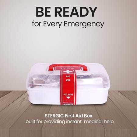 Stergic First Aid Kit Box Compact Medical Emergency Kit For Home Office Travel & Outdoor Use 1 No'S