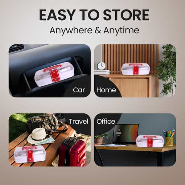Stergic First Aid Kit Box Compact Medical Emergency Kit For Home Office Travel & Outdoor Use 1 No's