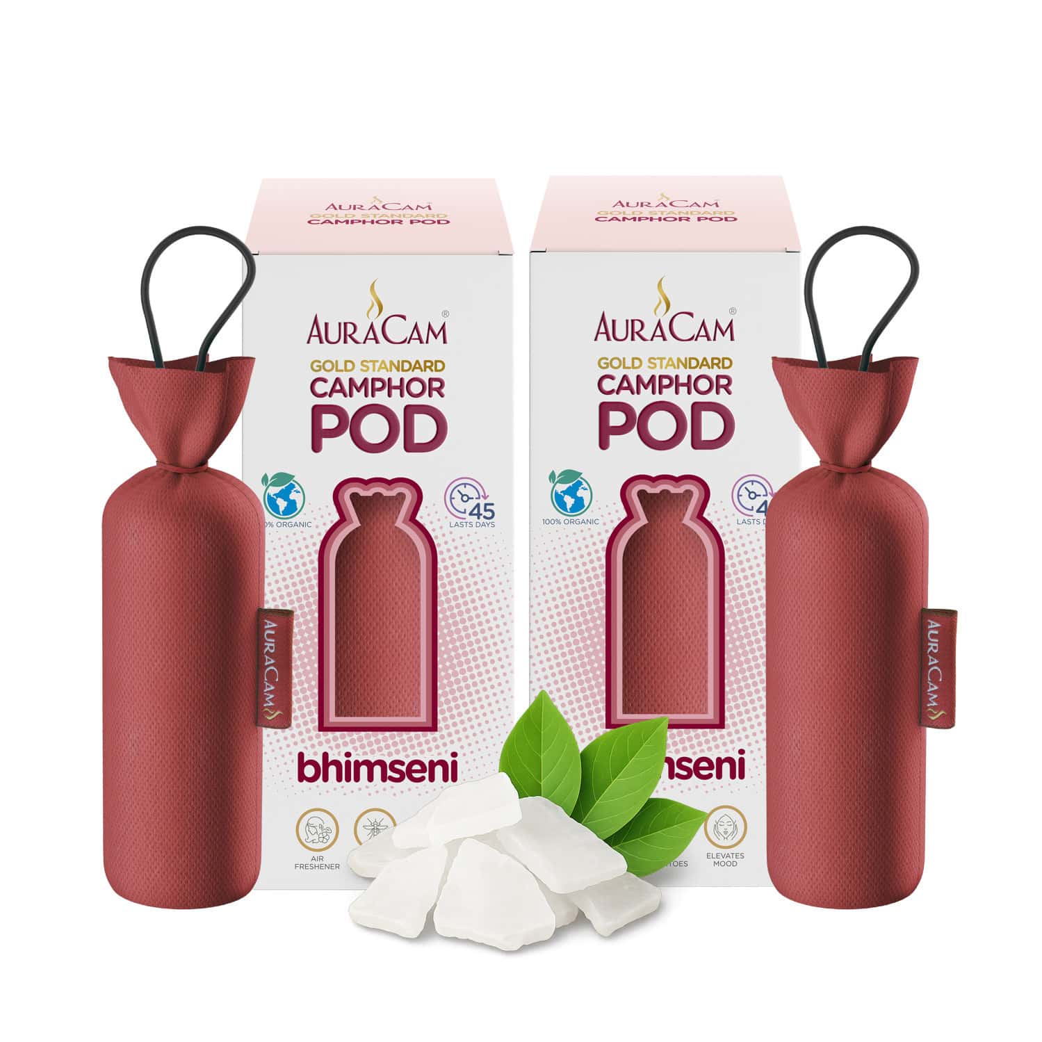 Auracam Gold Standard Camphor Pod Cone (Bhimseni) - Set Of 2