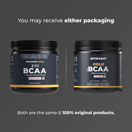 Nutrabay Gold Bcaa 2:1:1 With Electrolytes|5G Bcaa | Pre/Post Workout Energy Drink|250G | Guava