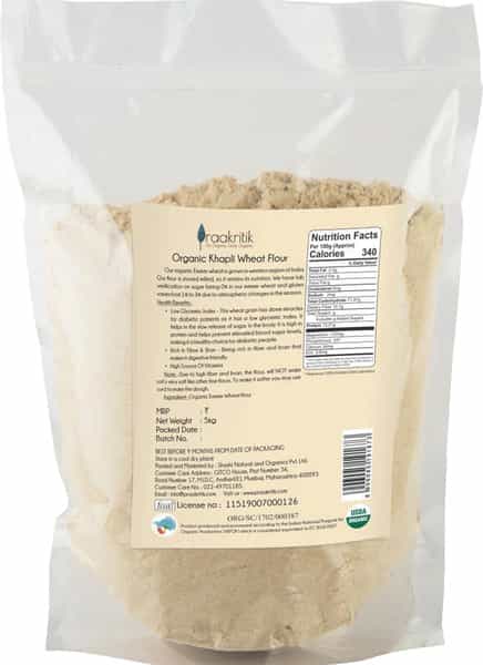 Praakritik Organic Khapli Wheat Atta 5 Kg