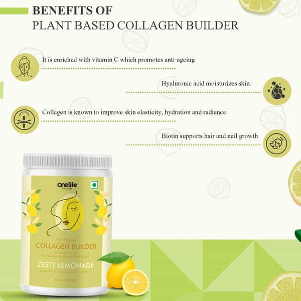 Onelife Plant Based Collagen Builder - Lemon 200 Gm
