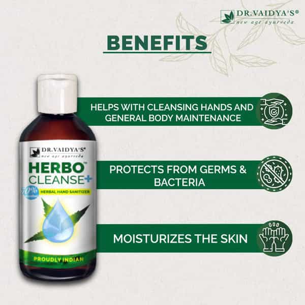 Dr. Vaidya's Herbocleanse Plus - Ayurvedic Liquid Hand Sanitizer (200 Ml) - Pack Of 2