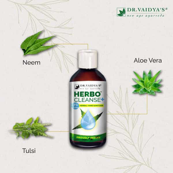 Dr. Vaidya's Herbocleanse Plus - Ayurvedic Liquid Hand Sanitizer (200 Ml) - Pack Of 2