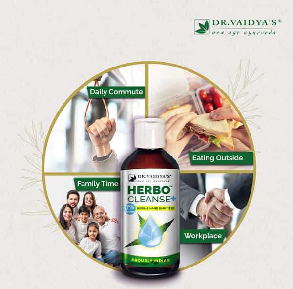 Dr. Vaidya's Herbocleanse Plus - Ayurvedic Liquid Hand Sanitizer (200 Ml) - Pack Of 2