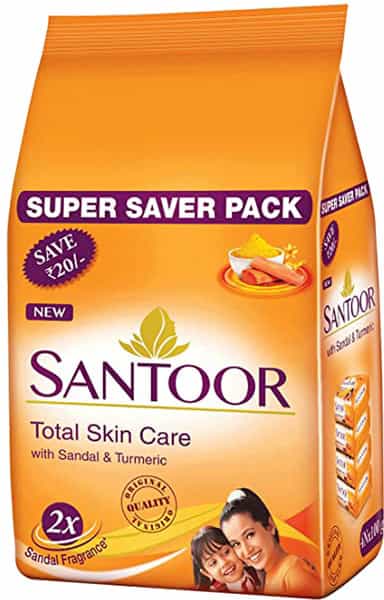 Santoor Sandal And Turmeric Soap Super Saver Pack 100G (Pack Of 4)