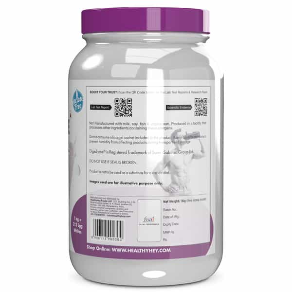 Healthyhey 100% Egg White Protein - Instant Mix - 80% Protein - 1 Kg Unflavoured