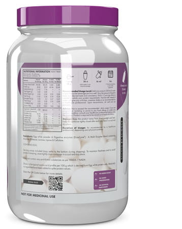 Healthyhey 100% Egg White Protein - Instant Mix - 80% Protein - 1 Kg Unflavoured